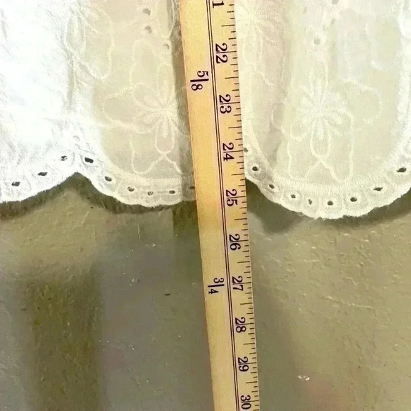 Knox Rose Women's Summer Eyelet Tank Top White Sleeveless Size Small - Picture 7 of 8